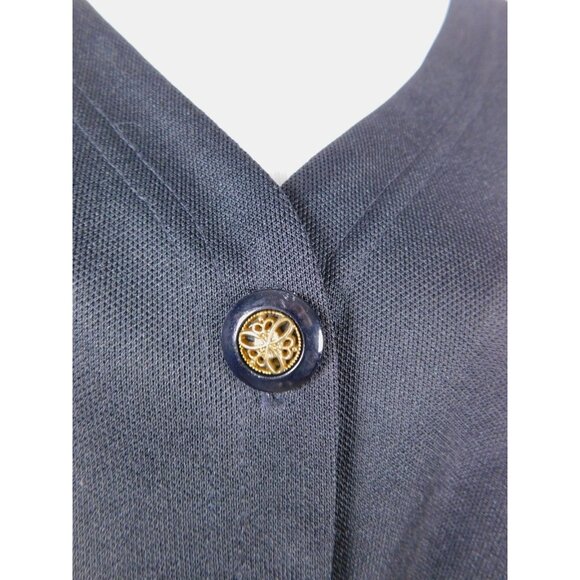 Roaman's Cardigan Womens Black Lace Hem Button Front Long Sleeve Made in USA - Picture 3 of 11